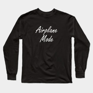 Airplane Mode White Design Long Sleeve T-Shirt